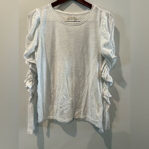 We The Free White Ruffle Sleeve Long Sleeve Top Size L